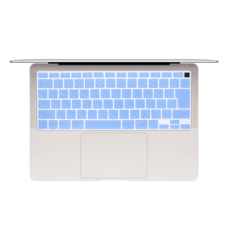 HRH japoński język silikonowa klawiatura skóry pokrywa Protector dla MacBook najnowszy Air 13 Touch ID A2179 (wydanie 2020) wersja JP: Tranquil blue