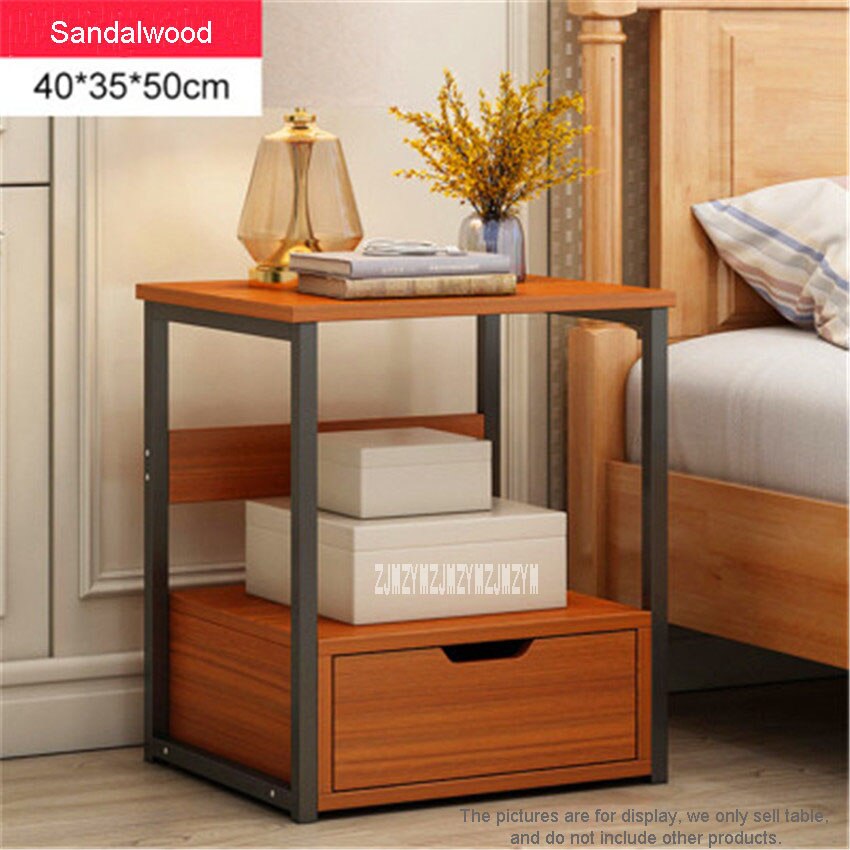 P50A Nordic Simple And Modern Bedside Table Storage Locker Home Bedroom Multifunctional Bedside Storage Locker Simple Cabinet: Ancient wood color