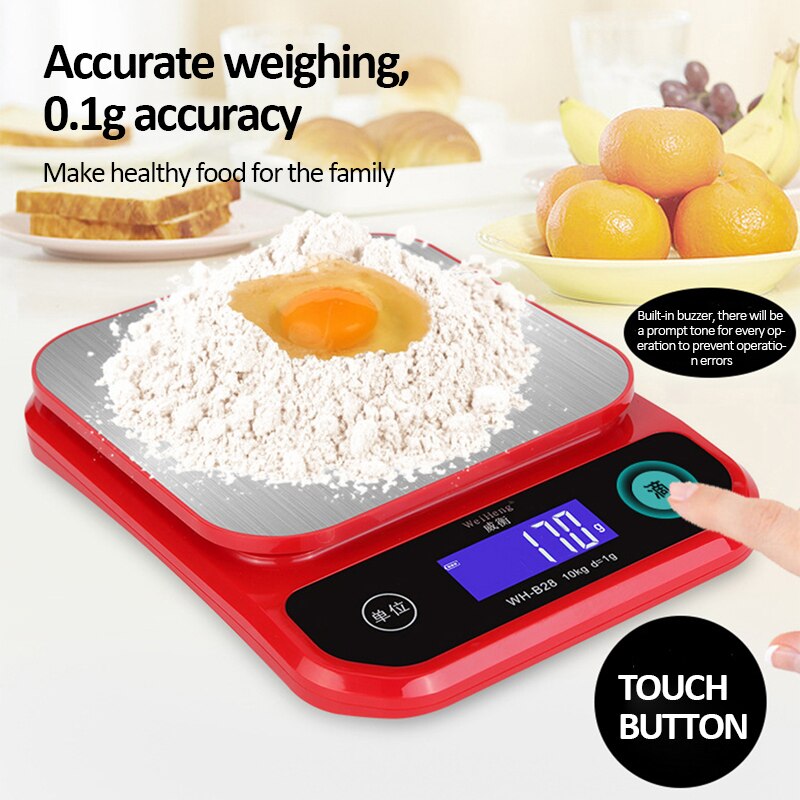 Balance de cuisine numérique étanche IP67, en acier inoxydable, pour régime alimentaire, 10kg/1g 5kg/0.1g, chargeur USB