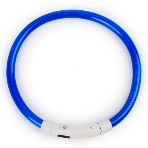 Led Night Flashing Luminous Fluorescent Dog Cats Collar Waterproof USB Charging Pet Puppy Neck Collar Home Garden Rechargeable: Blue M