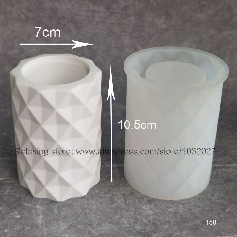 Round Flower Pot Concrete Planter Molds Square Cement Vase Silicone Mold Plaster Candle Cup Container Epoxy Resin Mould: I