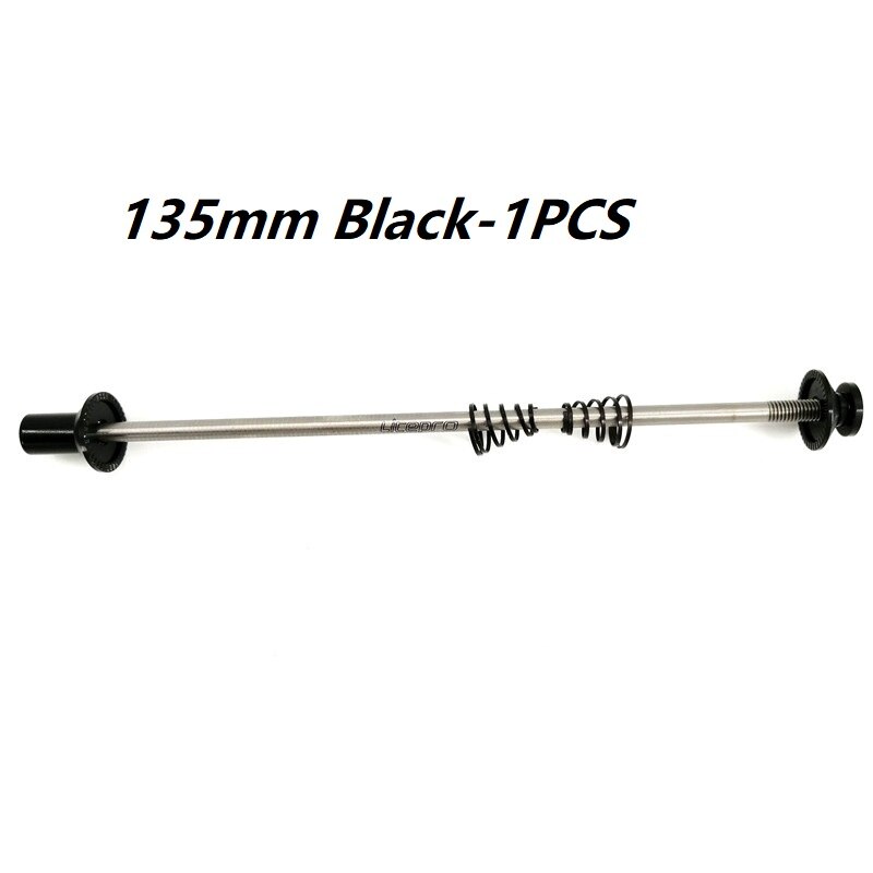 Titanium Alloy Quick Release Lever 74mm 85mm 100mm 130mm 135mm MTB Road Folding Bike Wheelset Quick Release Rod Litepro Brompton: 135mm Black 1PCS