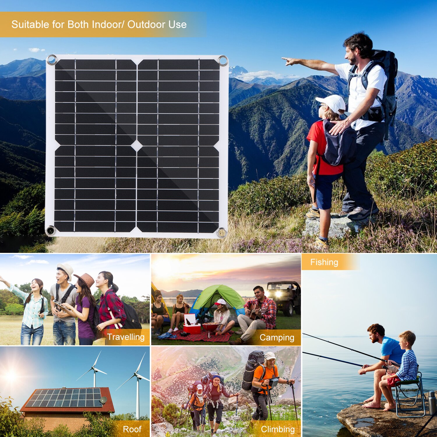Controlador poli do painel solar 10/20/30/40/50a das pilhas solares da saída dupla do painel solar de 20w para o iate do carro dc 9v/18v carregador do barco da bateria