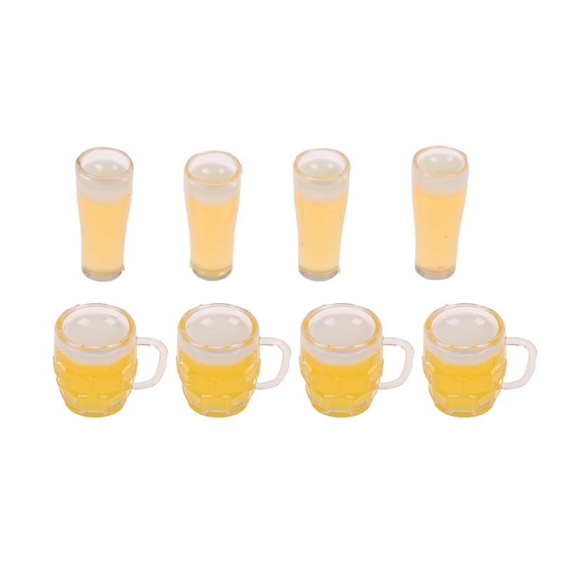 4Pcs Toys for Dollhouse 1/12 Miniature Scene Model Scale Dollhouse Furniture Accessories Mini Beer Cup Mug Kid Toys