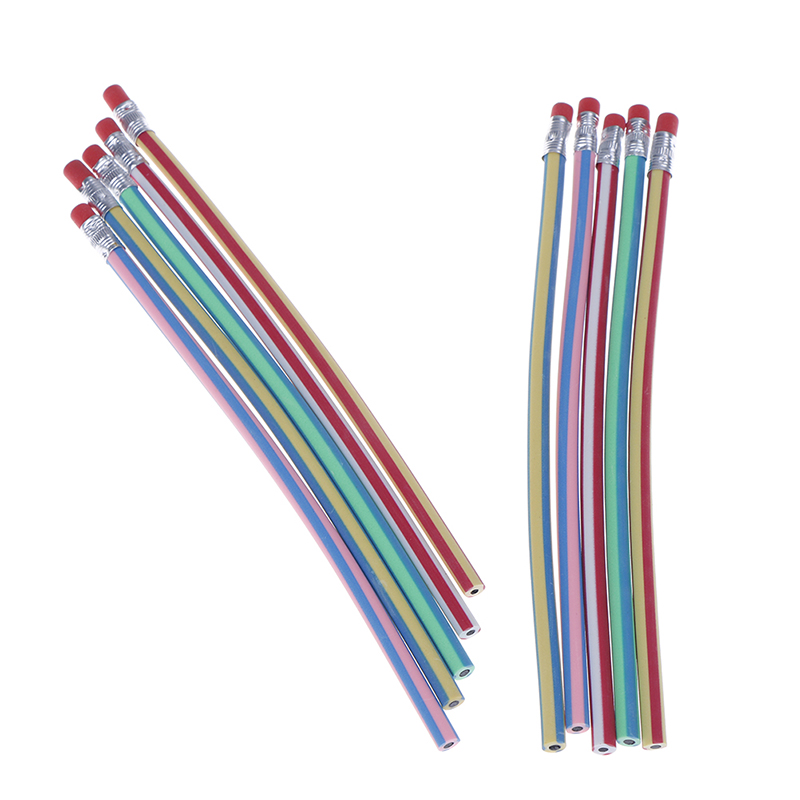 10pcs/lot Flexible Soft Bendy Pencil With Eraser For Student Kids Writing School Stationery Fun Bend Soft Pencil