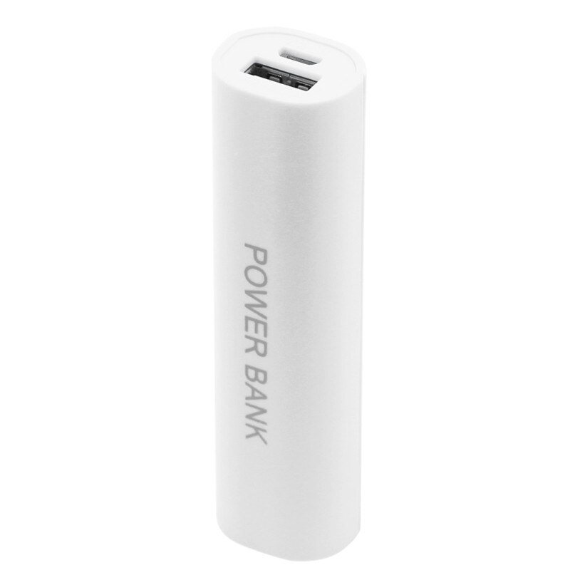 Portable Mobile USB Power Bank Charger Pack Box Battery Case For 1 x 18650 DIY: White