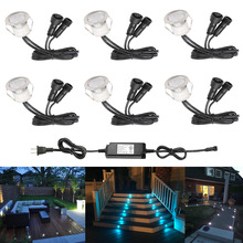 6Pcs/lot 30mm 12V Outdoor Terrace LED Deck Stair Step Rail Lights Waterproof Yard Garden Pathway Patio Landscape Lamp
