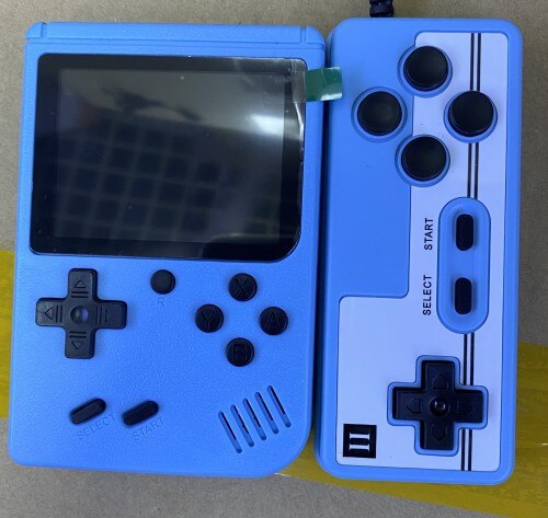 2021 nuovi MINI Console Video portatile retrò lettori di giochi portatili Boy 8 Bit Console per videogiochi con schermo LCD a colori da 3.0 pollici: Blue and handle