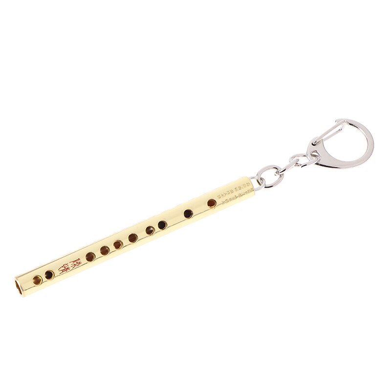 Mini Pocket Muziekinstrument Sleutelhanger Cosplay Prop Accessoires Fluit Sleutelhanger Sleutelhanger Hanger: gold