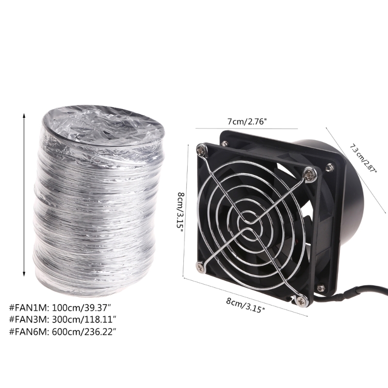 USB Exhaust Fan Duct Air Ventilation Blower Window Extractor Toilet Kitchen