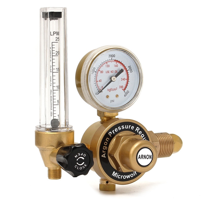 Durable AR Argon CO2 Gauge Pressure Regulator Mig Tig Flow Meter Control Valve Reducer Welding Gas Single Tube Aquarium