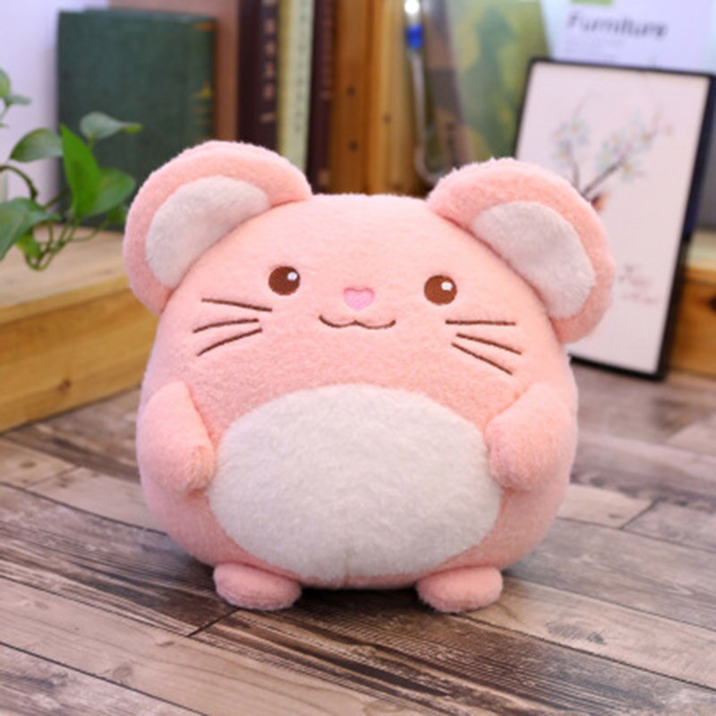 46cm 3D Simulation chats oreiller en peluche jouets Simulation Animal en peluche chat oreiller canapé housse de coussin pour noël: 20cm Mouse pink