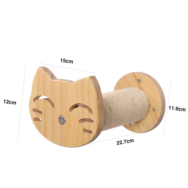 Solid Wood DIY Cat Climbing Frame Cat Wall Hanging Cat Nest Grab Column Cat Hammock Stair Room Cat Hanging Ball Toy: C