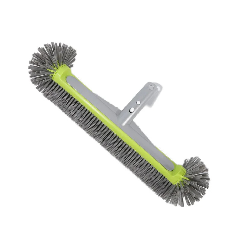 17.5" Heavy Duty Aluminum Pool Brush Head With 7 Rows Nylon Bristles For Pool Wall Steps Corner Cleaning
