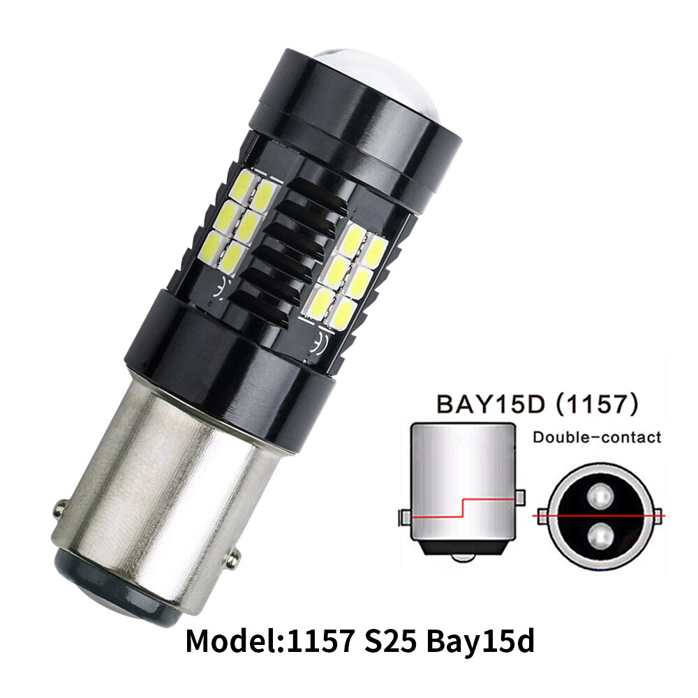 Ampoules Led Canbus sans erreur 1156 BA15S P21W 1157 BAY15D 21W 1156 BAU15S 3030 21SMD pour feu stop inversé, clignotant blanc, 1 pièce: Bleu de Crésol / 6500 K