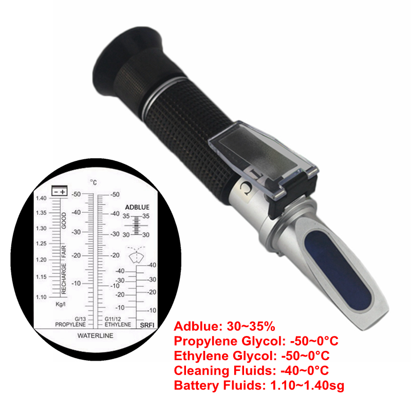 Håndholdt testerværktøj 4 in 1 motorvæske glykol frostvæske frysepunkt bilbatteri refraktometer frostvæske tester