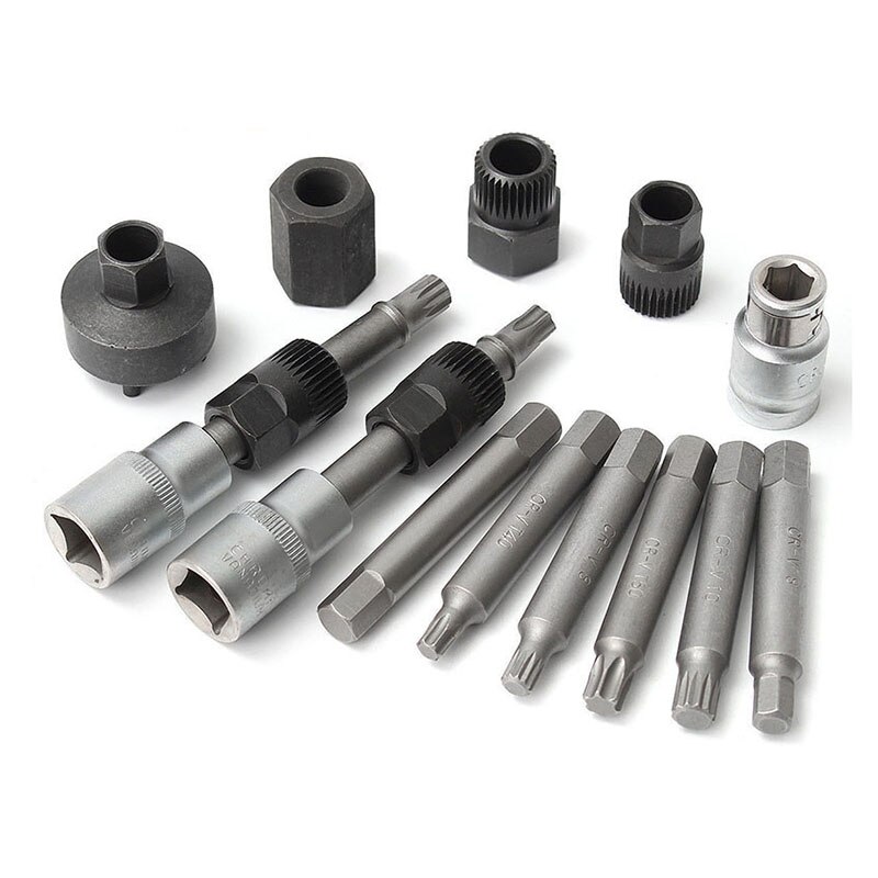 13 pc alternator pulley tool kit Alternator tool set / repair / removal / pulley crankshaft pulley tool