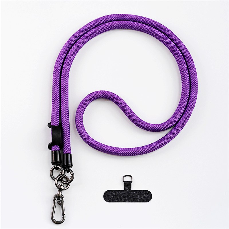 Multifunctional Cell Phone Lanyard Adjustable Crossbody Neck Nylon Shoulder Strap Universal 1 CM Thick Rope Mobile Case Cover: Piano Black
