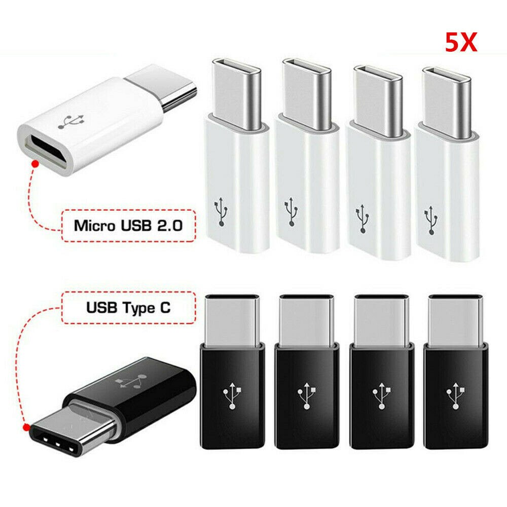 5 pz micro USB tipo C femmina a maschio convertitore adattatore micro-b a USB-C connettore cavo di ricarica accessori per telefoni cellulari