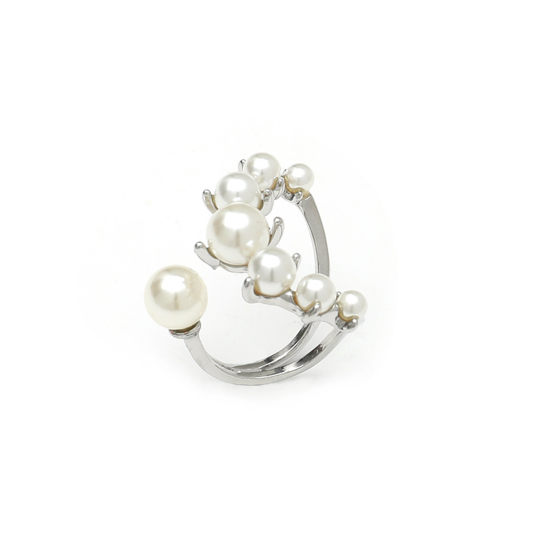 IHUES 1Pcs French Vintage Pearl Rings for Women Joint Opening Ring Party Engagement Decoration