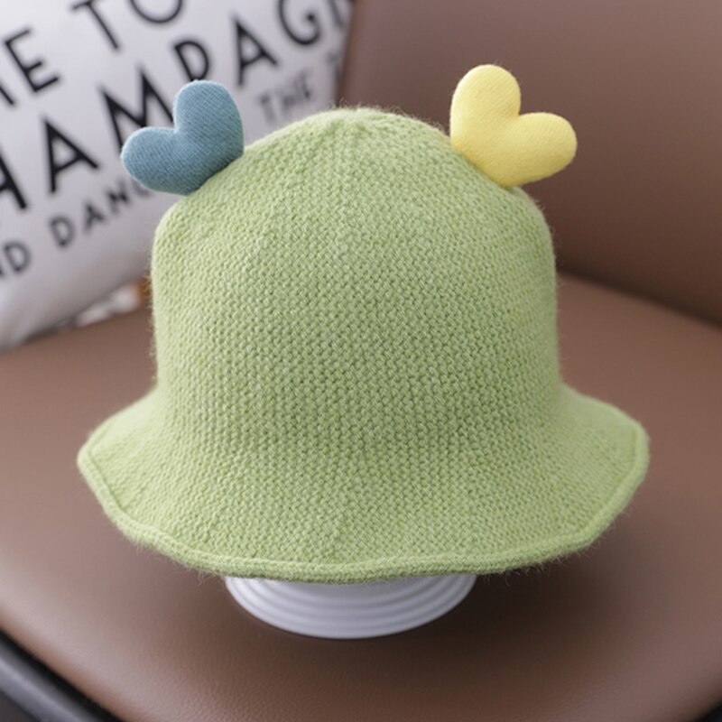 Sombrero de cuerno en forma de corazón para niños, sombreros tejidos, bonito sombrero para niños, de cumpleaños y T8: Verde