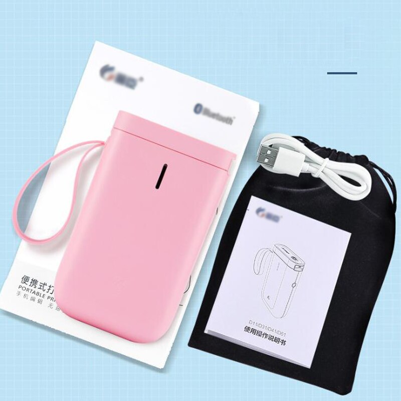 Label Printer D11 Mini Smart Label Maker BT Thermal Label Printer Machine Fast Printing Home Use Office Printer: Pink
