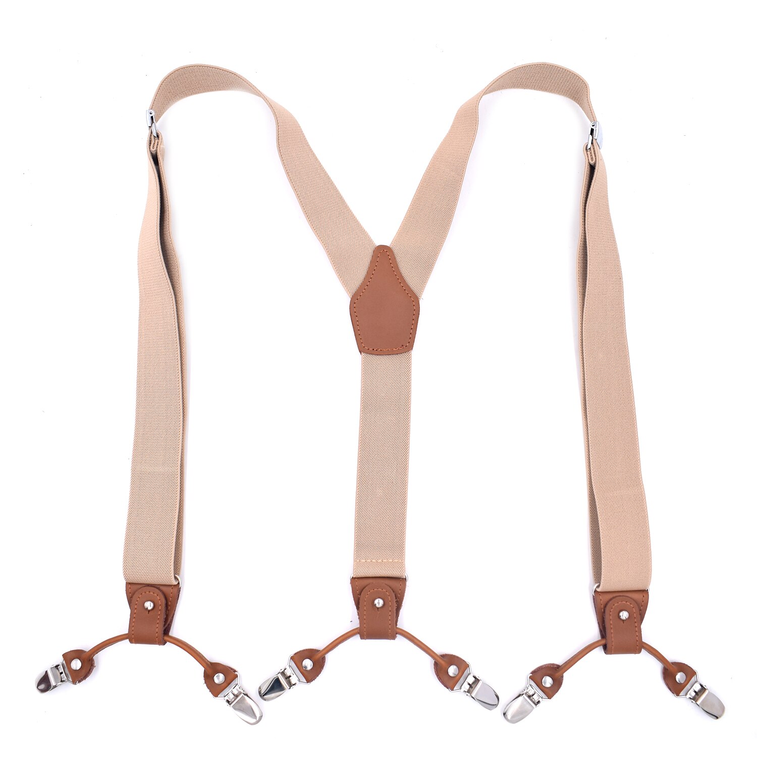 Bretelles en cuir Vintage Bretelles avec Clips en métal Pour hommes réglable chemise élastique sangle ceinture Bretelles Pour Homme Tirantes