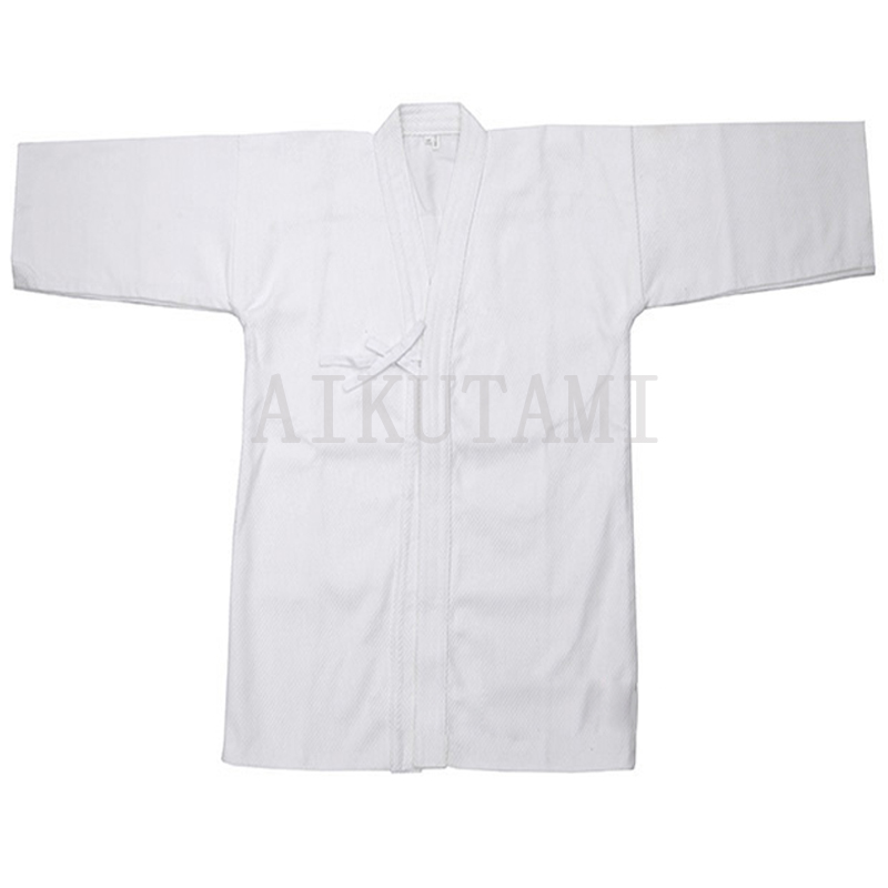 Japansk traditionell aikido kendo jacka hapkido wushu kläder 100%  bomull kampsport kläder artes marciales: Vit / 165 cm