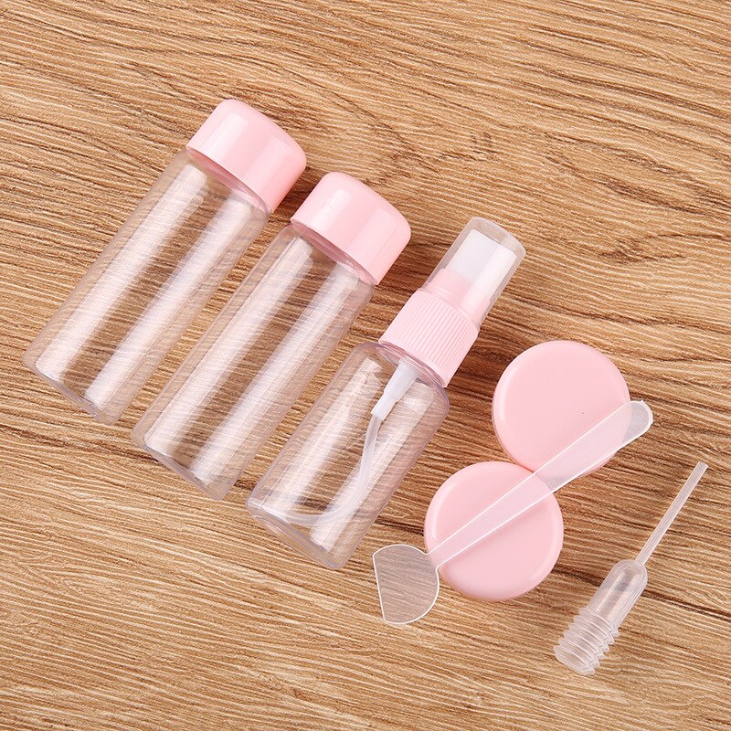 7pc/Set Mini Travel Makeup Cosmetic Face Cream Pot Bottles Plastic Transparent Empty Make Up Container Bottle Travel Accessories