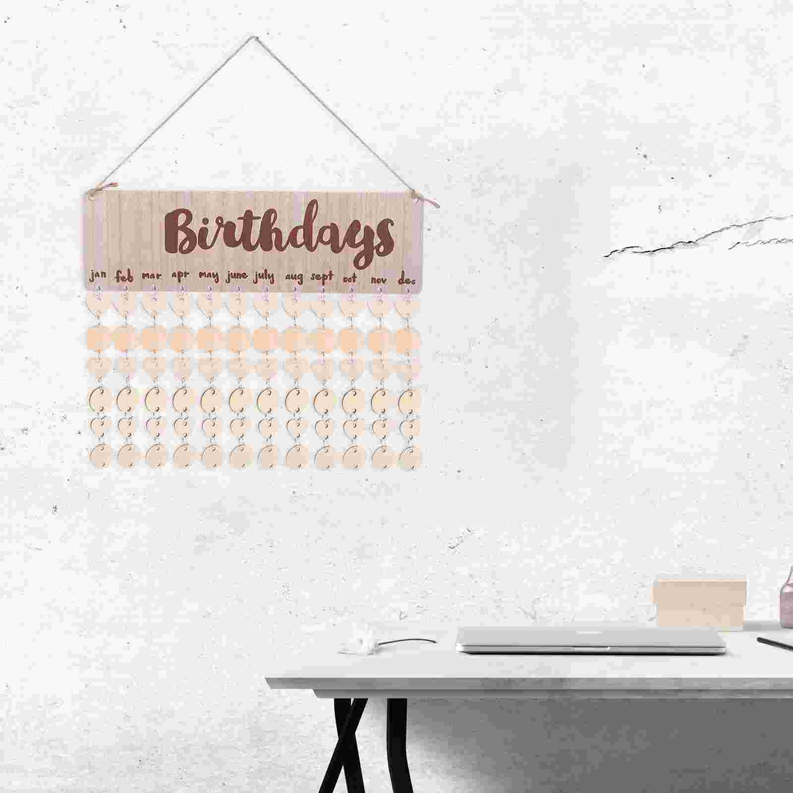 1 Set Wooden Hanging Calendar DIY Calendar Birthdays Calendar for Birthday Anniversary