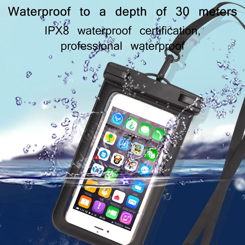 Teléfono Móvil cubierta de mochila a prueba de agua pantalla táctil cámara HD sumergible Universal buceo conjunto impermeable IPX8