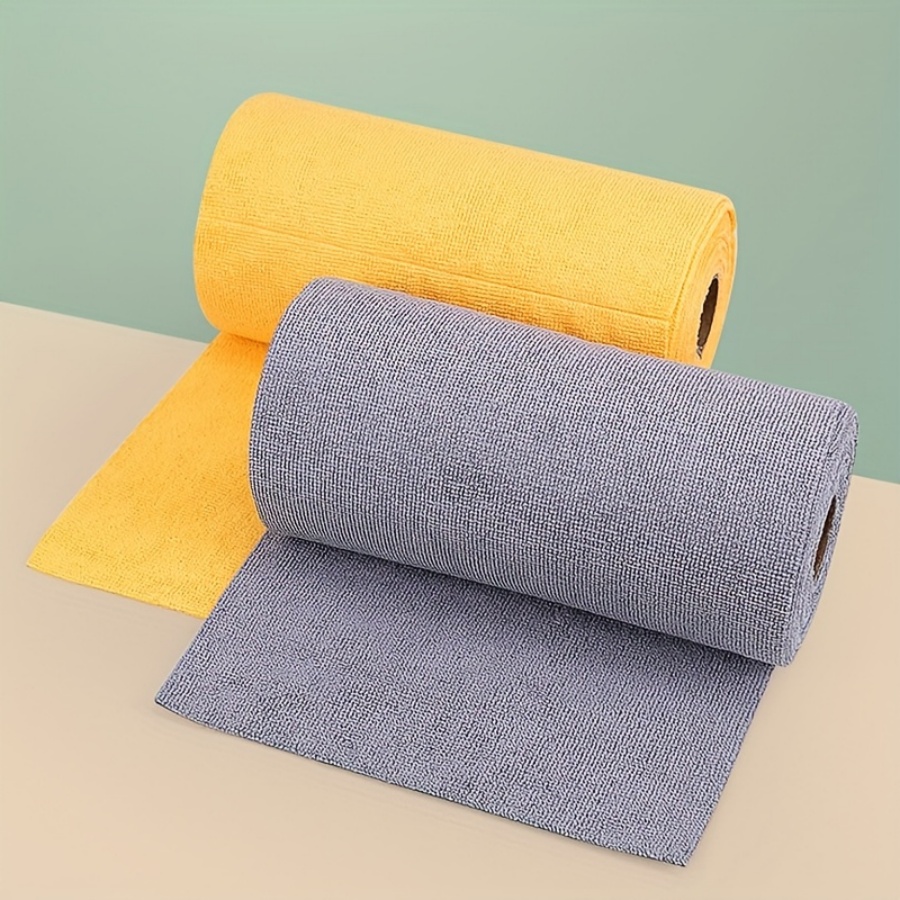 1 rol (20 stuks) 25x25CM wegwerpvaatdoek, microvezel handdoekrol, handscheurreinigingsdoek, herbruikbare wasbare microvezelhanddoek: Rood
