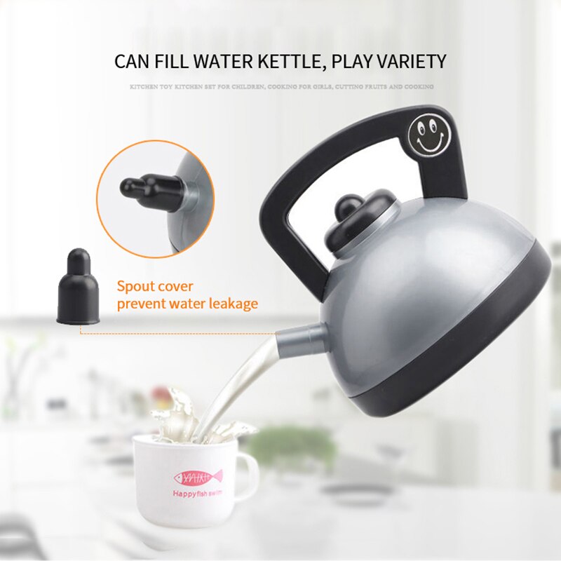 Children's Simulation Kitchen Set Toy Children Play House Kitchen Cookware Pot Pretend Chef Mini ABS Plastic Boy Girl Toy