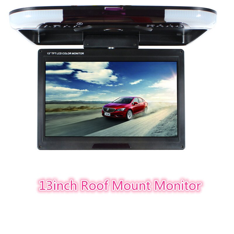 Sophy 13 "Auto Dak Mount Led Monitor Met Twee Video-ingang Voor Auto Bus/Led Digitale Scherm Panel / 12V: Black