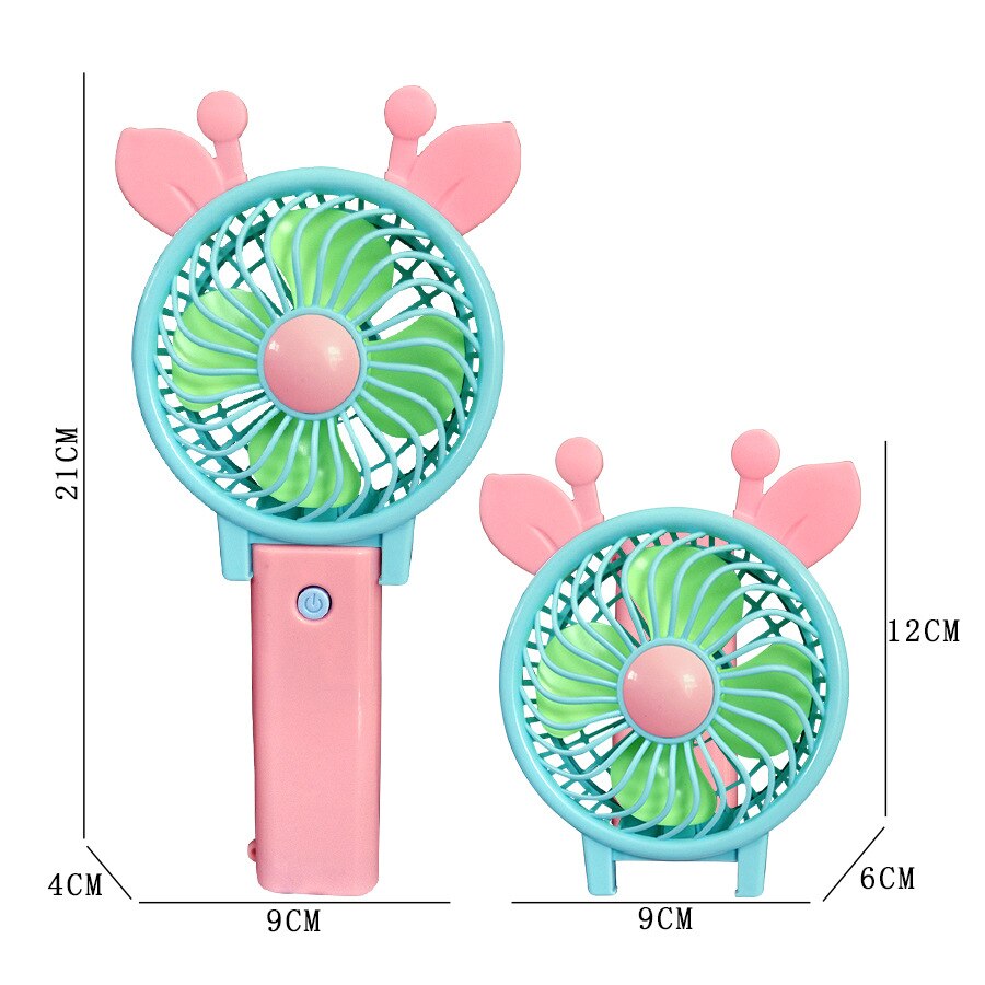 Usb elektrische ventilator schattige modellering mini ventilator draagbare handbediende draagbare opvouwbare elektrische ventilator