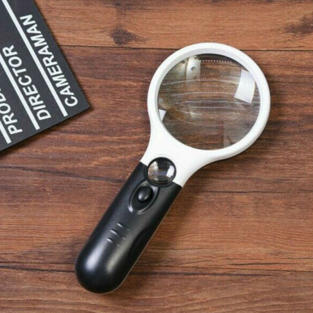 2X/4X/25X Magnifying Glass with Light Handheld Mirror Home Decoration for Reading Needs 3 AAA Batteries