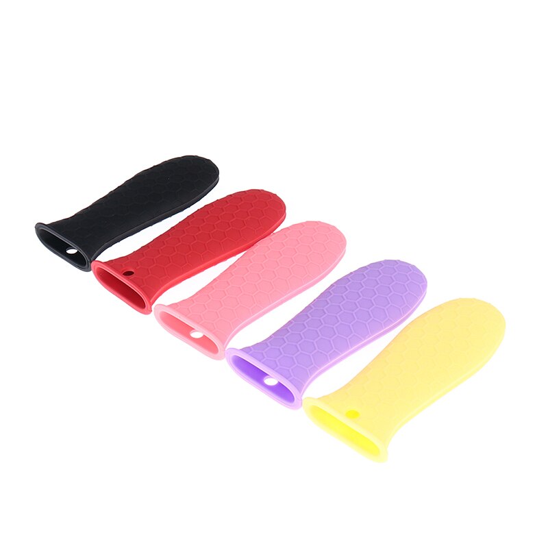 1Pcs Siliconen Handvat Pannenlap Voor Gietijzeren Koekenpannen Pannen Grip Mouw Cover Potten Pannen Handvat Onderdelen