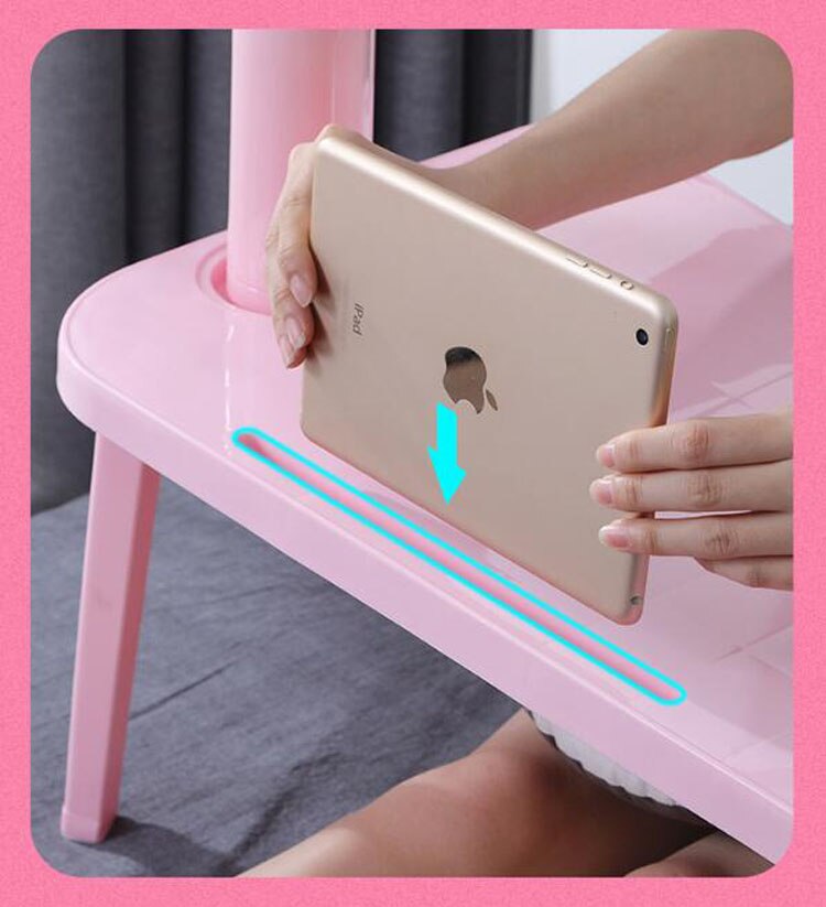Folding Plastic laptop desk children's study writing table dining table portable student bed desk notebook table with Cup Holder