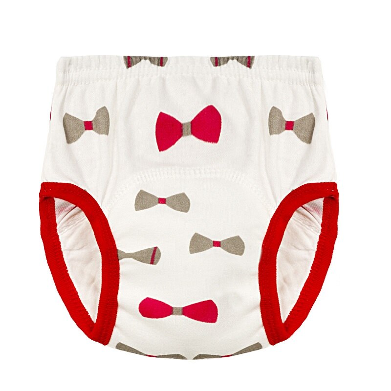 Couche-culotte imperméable pour enfants, pantalons d'entraînement réutilisables pour enfants, 5 couches sous-vêtements en coton, culotte pour bébés, NP009: Bow design / 80 (70cm 10kg)