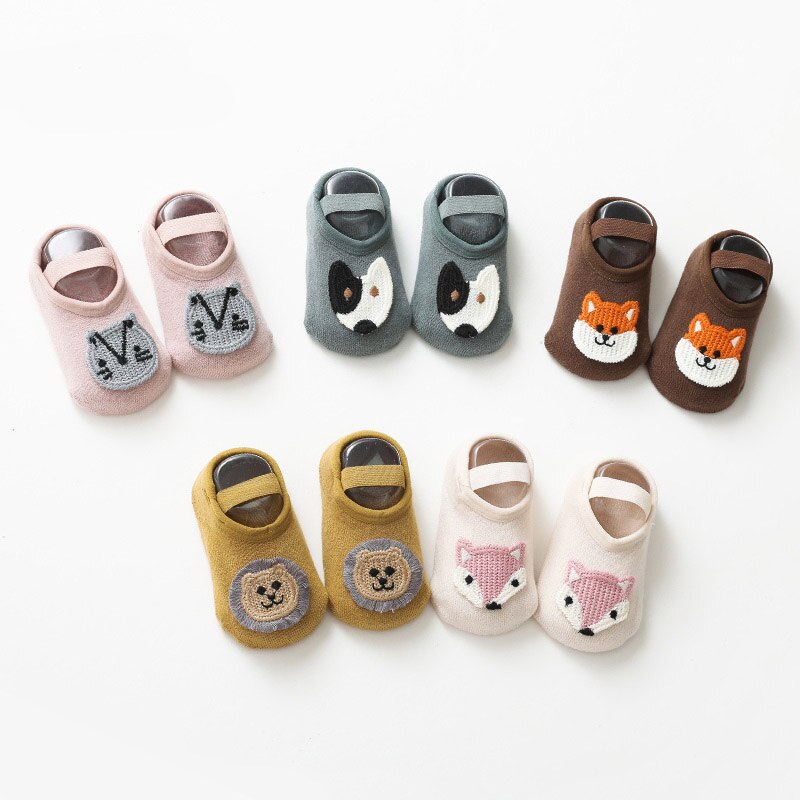 Weiche Warm Non-Slip Baby Socken Winter Herbst Cartoon Fox Lion Baumwolle Boden Socken Für Jungen Mädchen Zubehör Für kinder