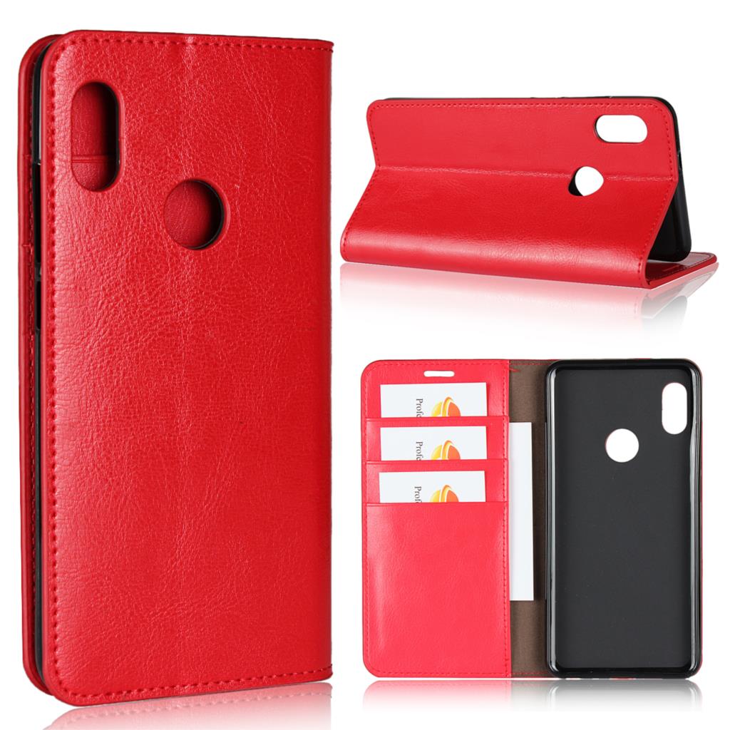 Funda para Xiaomi Redmi Note 5 Pro 5,99 "Funda de cuero tipo billetera funda con tapa tarjetero: Red FMWZP