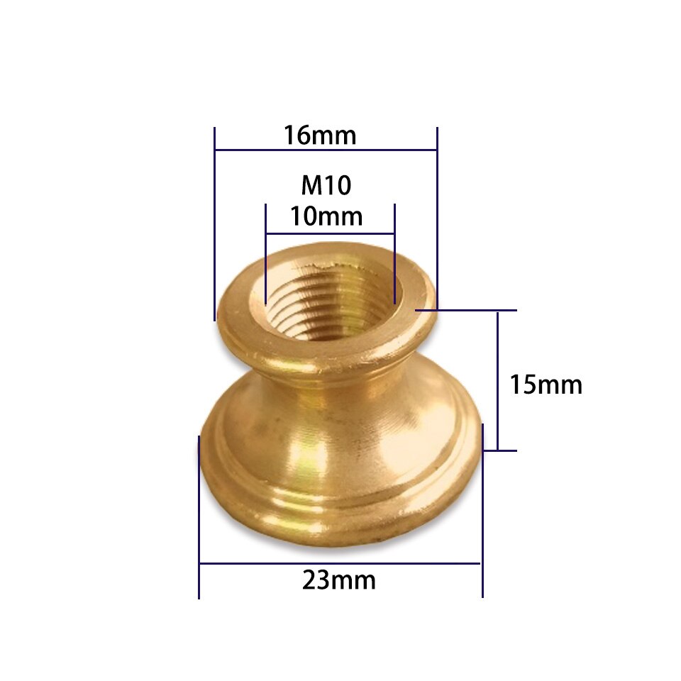 M10 indvendige tænder i-formet led i-formet t-formet tyk skive møtrik konnektor adapter lampe armaturer af ren messing: 23 x 15mm