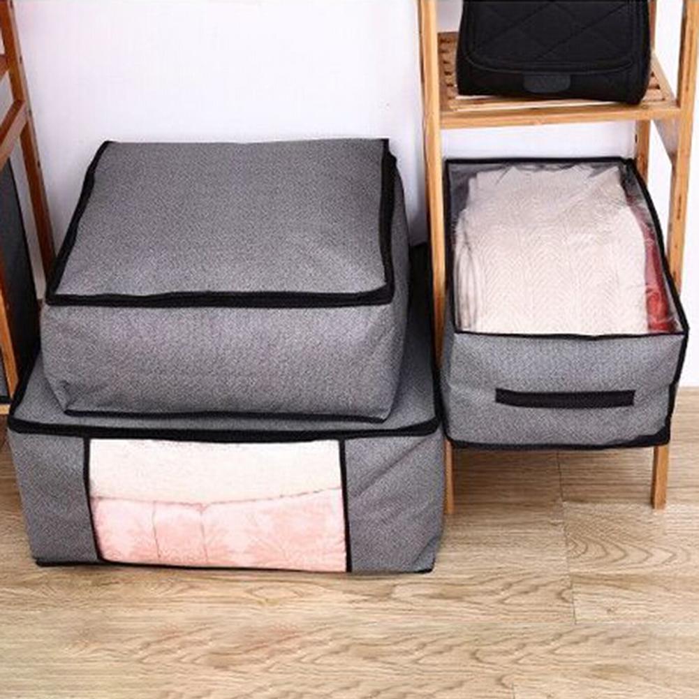 Non Woven Fabric Storage Bag Quilt Clothes Blanket Pillow Storage Organizer