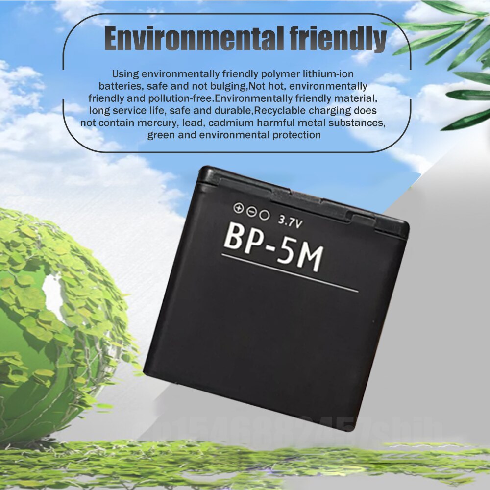 BP-5M BP5M BP 5M 900mAh para teléfono, batería recargable de iones de litio para Nokia 5700, 5610, 5611, 5710, 5611XM, 5700XM, 6110, 6110N, 6200C, 7390, 1 ud.