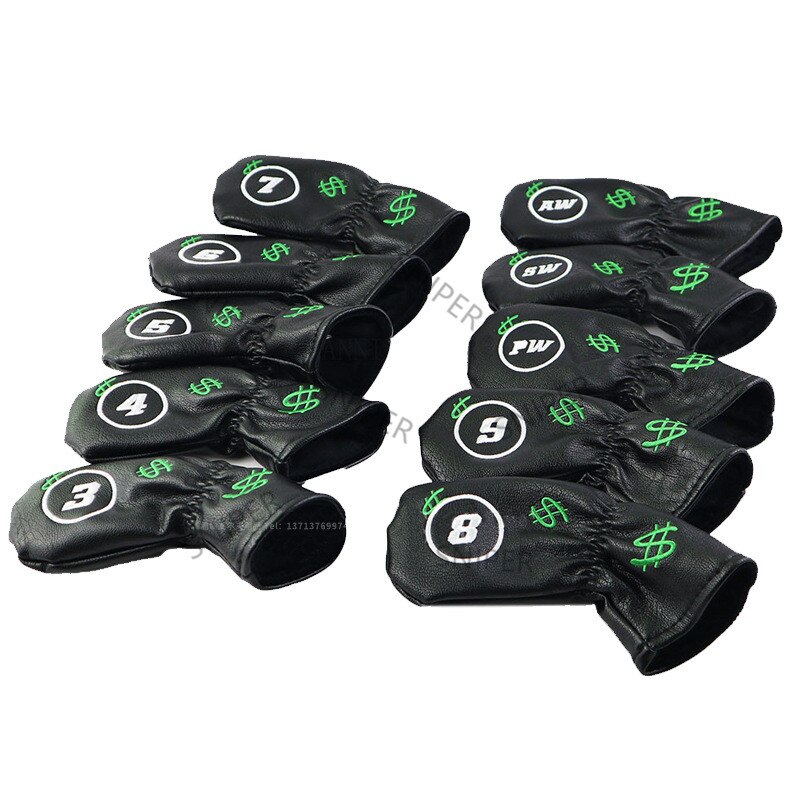 NRC Golf iron Headcovers Exquisite PU Thick PU Leather Golf Club Iron Head Covers Accessories: 10pcs USA