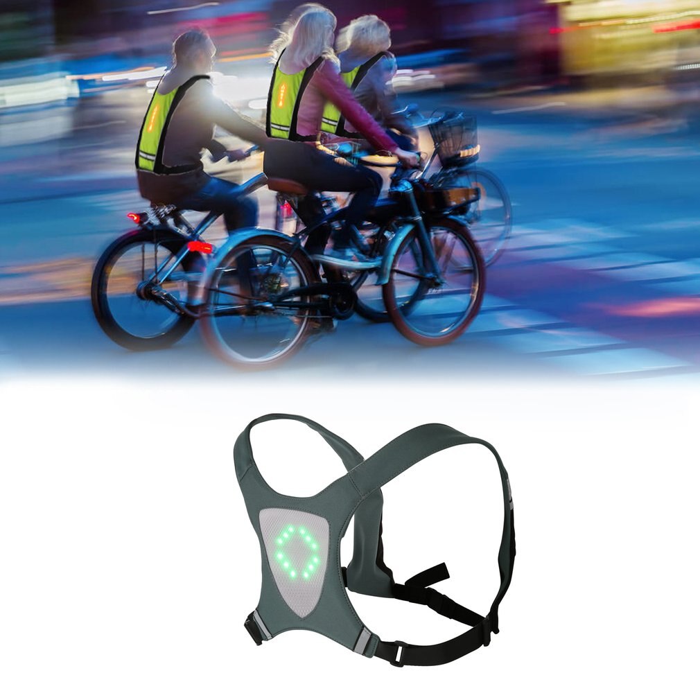 Chaleco de seguridad inalámbrico con emisor de luz LED con control remoto bolsa iluminada Chaleco de ciclismo chaleco para montar