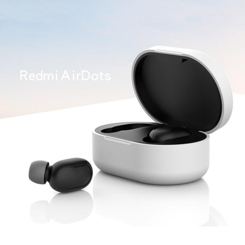 Silicone Cover Earphone Case suitable For Redmi Airdots Case comfortable For Redmi Airdots Mi True Wireless Earbuds Basic: White