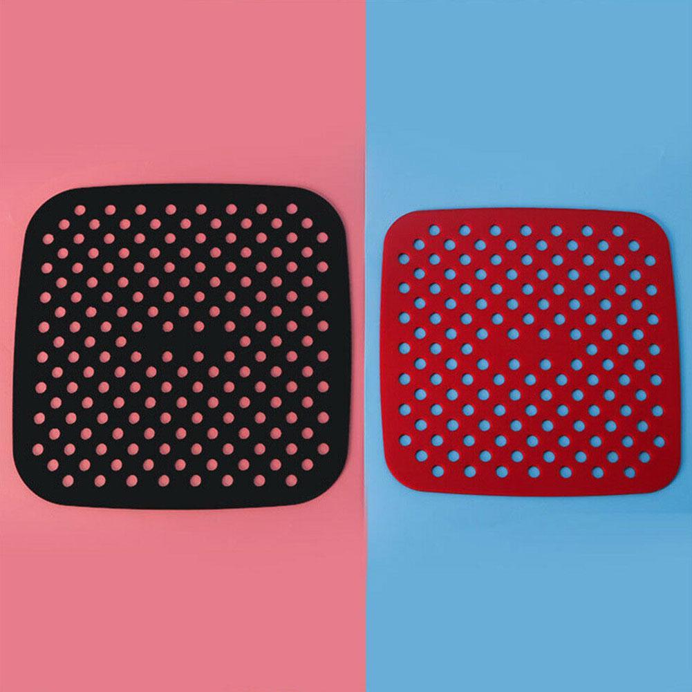 1Pc Lucht Friteuse Vierkante Bakken Pads Herbruikbare Food Grade Vierkante Siliconen Siliconen Matten Schotel Taart Gegrilde Gereedschap Bun Olie bakken K0C9