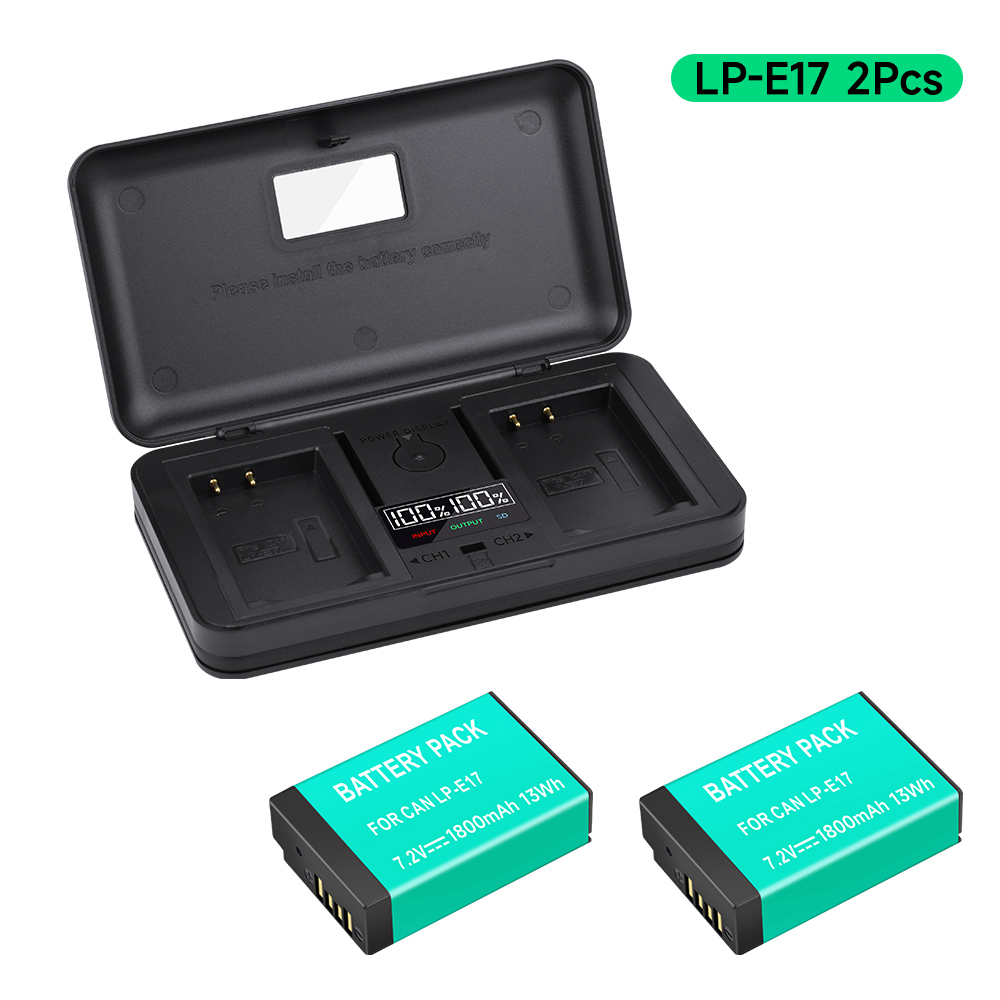 PALO-Batería de cámara LP-E17 LPE17 LP E17, cargador multifuncional para Canon EOS R8 RP 200D 250D M3 M5 750D 760D T6s 800D: Azul