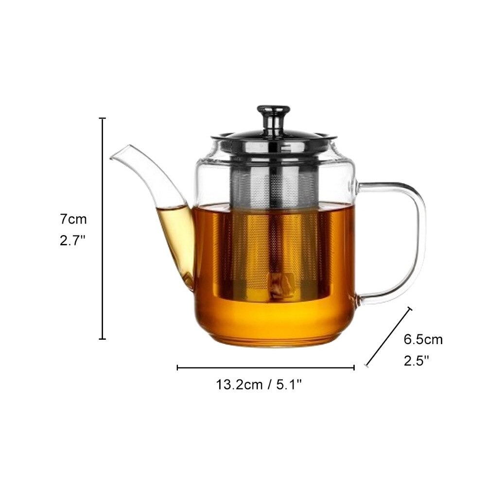 Tekanna i glas med infusionsanordning för lös tekanna säker borosilikat tekanna i klarglas med 4 små tekoppar set för